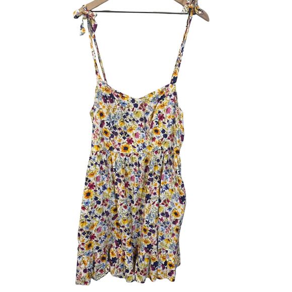 Old Navy Colorful Sunflower Ruffled Tiered Cami Sundress with Pockets  Sz L - Picture 2 of 15